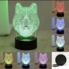 Lámpara 3d Lobo Animal Ilusión Lámpara De Mesa Mascota